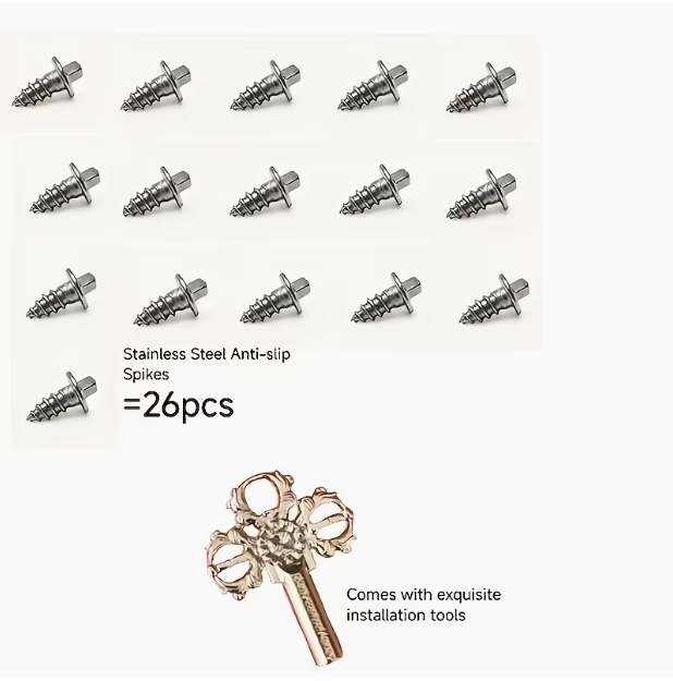 26pcs Round Screw-in Ice Shoe Studs